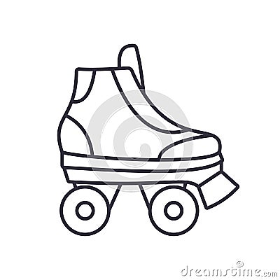 Classic Roller Skates icon isolated on white background. Outline vector illustration Vector Illustration