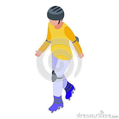 Rollerblade hobby icon, isometric style Vector Illustration