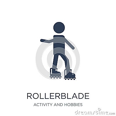 Rollerblade icon. Trendy flat vector Rollerblade icon on white b Vector Illustration