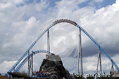 Rollercoaster in Europapark Editorial Stock Photo