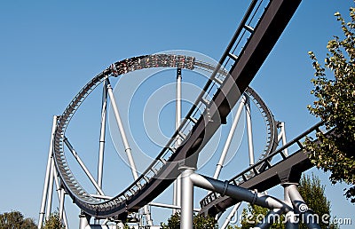 Rollercoaster in Europapark Rust, Germany Editorial Stock Photo