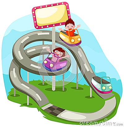 Rollercoaster Ride Vector Illustration