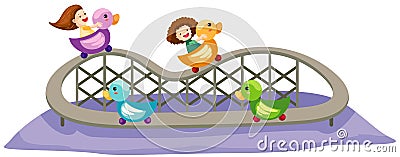 Rollercoaster Ride Vector Illustration