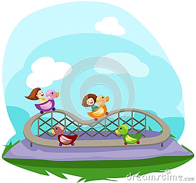 Rollercoaster ride Vector Illustration