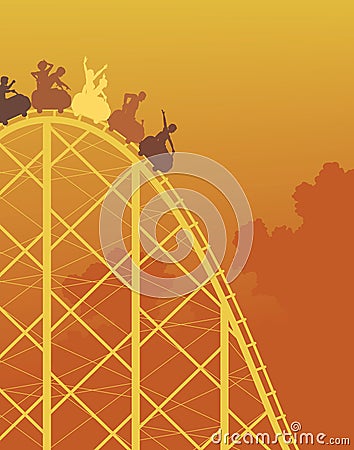 Rollercoaster ride Vector Illustration