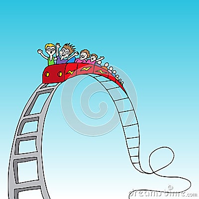 Rollercoaster Ride Vector Illustration