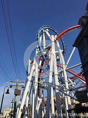 Rollercoaster Ride. Universal Studio, Singapore Editorial Stock Photo