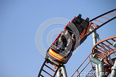 Rollercoaster riders Editorial Stock Photo