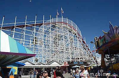 Rollercoaster in Santa Cruz California Editorial Stock Photo