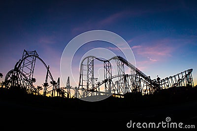 Rollercoaster at Sunset Editorial Stock Photo