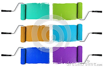Rollers with Various Colors Stock Photo
