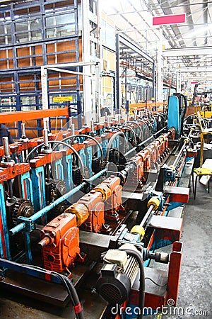 Rollforming Machine for Commercial Manufacturing Stock Photo