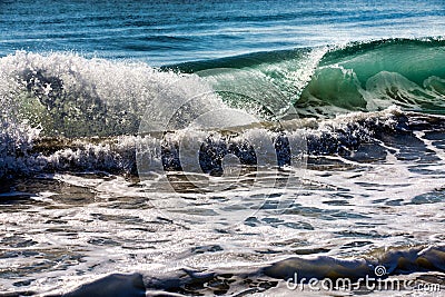 Rolling breaking ocean waves. Stock Photo