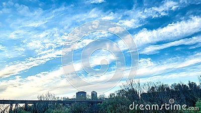 Rolling Clouds on the Railway in Toronto Stock Photo