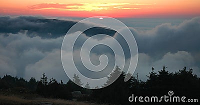 Rolling Clouds Sunset, Acadia Stock Photo