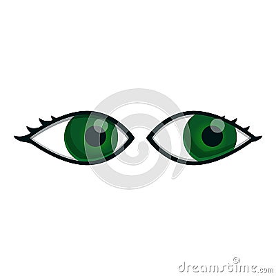 Rolling eyes icon, cartoon style Vector Illustration