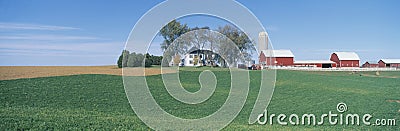 Rolling Farm Fields, Great River Road, Balltown, N.E. Iowa Stock Photo