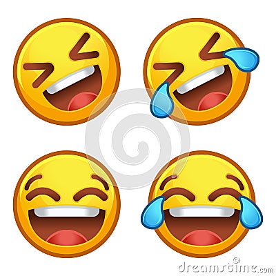 Rolling on the Floor Laughing. ROFL emoji, funny to tears emoticon 3D stylized vector icon Vector Illustration