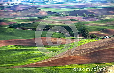 Rolling hill and Farm Land Stock Photo