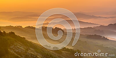 Rolling hill Landscape in Tuscany Stock Photo