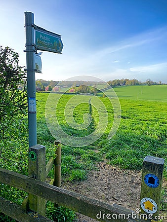 Rolling hills in Nottinghamshire, England Editorial Stock Photo