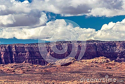 Rolling hills and thick clouds as far as the eye can see, AZ, USA Stock Photo