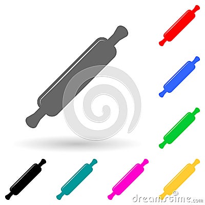 rolling pin multi color style icon. Simple glyph, flat vector of kitchen tools icons for ui and ux, website or mobile application Stock Photo