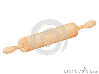 Rolling pin. Tool for baking, pizza, cookies, bread. Vector Illustration