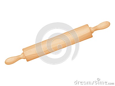 Rolling pin. Tool for baking, pizza, cookies, bread. Vector Illustration