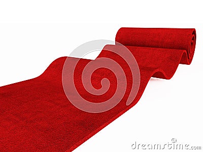 Rolling red carpet Stock Photo