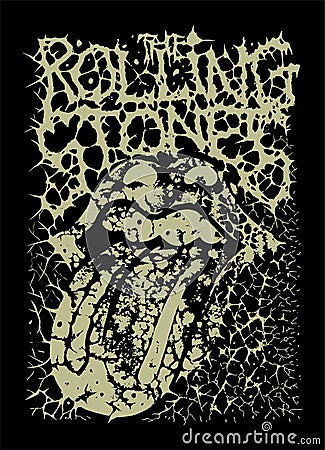 Rolling Stones death metal style logo. Vector Illustration