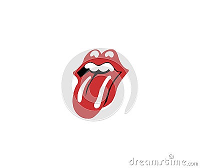 Rolling stones logo editorial illustrative on white background Editorial Stock Photo