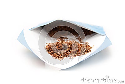 Rolling tobacco bag Stock Photo