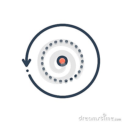 Color illustration icon for Rollover, reload and repetitive Cartoon Illustration
