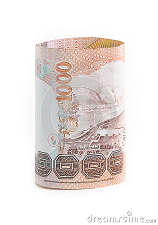 Rolls of banknote of Thai currency Stock Photo