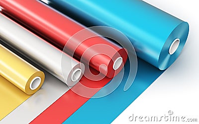 Rolls of color PVC plastic tape Cartoon Illustration