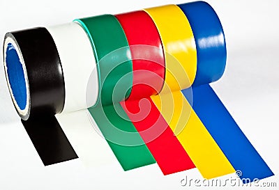 Rolls of insulation adhesive tape Stock Photo