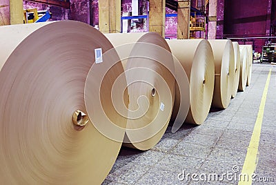 Rolls of kraft paper Stock Photo