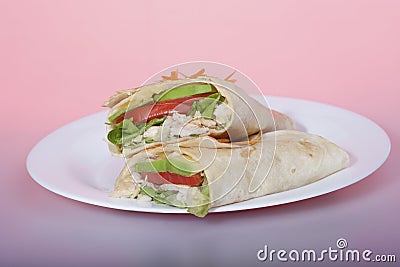 Rolls with nice looking vegetables Stock Photo