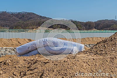 Rolls of white insulation Stock Photo