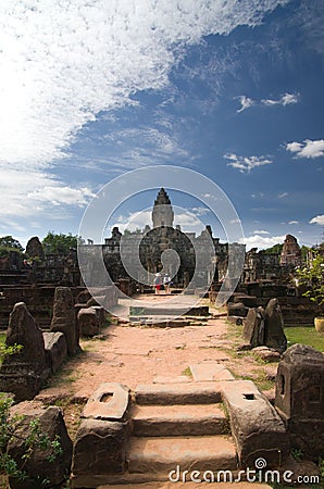 Roluos temples in Cambodia Stock Photo