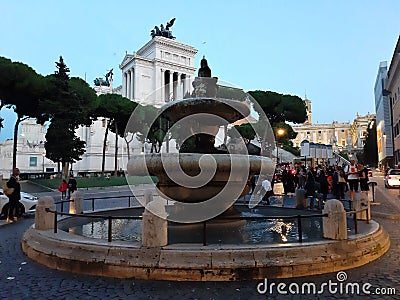 Roma - Fontana di Piazza dell`Aracoeli Editorial Stock Photo