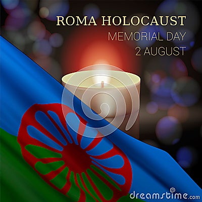 Roma Holocaust Memorial Day, August 2. Vector Illustration