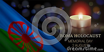 Roma Holocaust Memorial Day, August 2. Vector Illustration