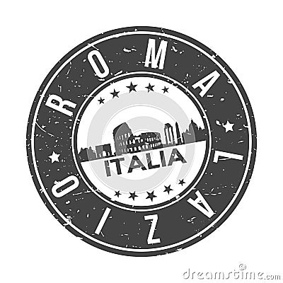 Roma Italia Europa Stamp. Logo Icon Symbol Design Skyline City Vector. Vector Illustration