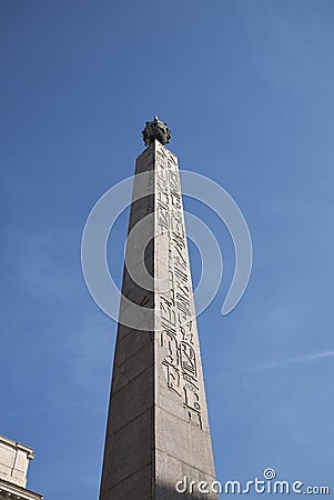 View of the Montecitorio obelisk Editorial Stock Photo