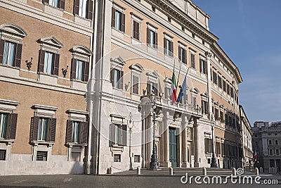 View of Palazzo Montecitorio Editorial Stock Photo