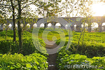 Roman acqueduct Stock Photo