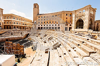 Roman amphitheater of Lecce, Italy Stock Photo