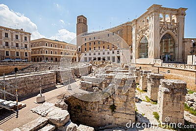 Roman amphitheater of Lecce, Italy Stock Photo